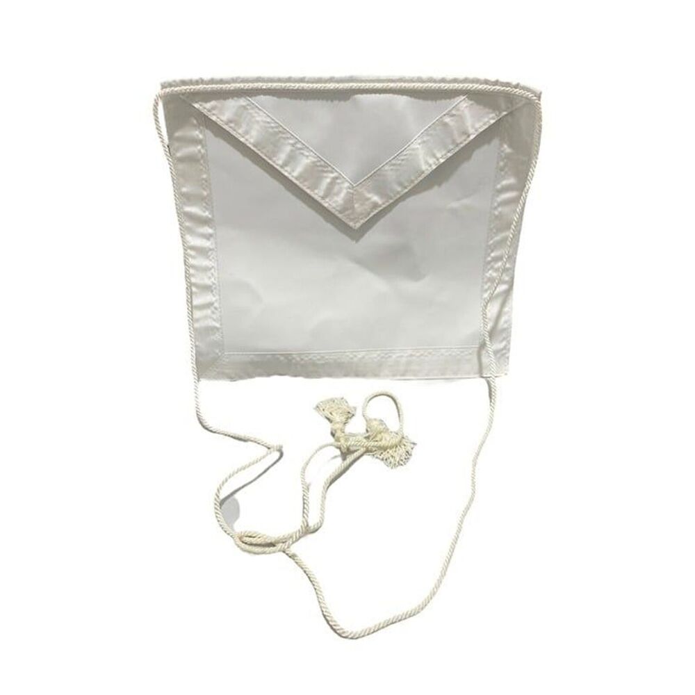 Genuine Masonic Masonry Ceremony white 15 X 13 Presentation Apron 2007